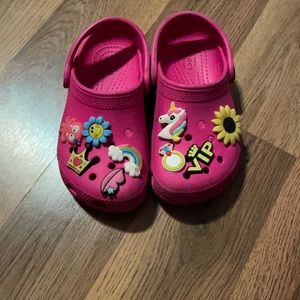 Toddler girl pink crocs jibbitz included